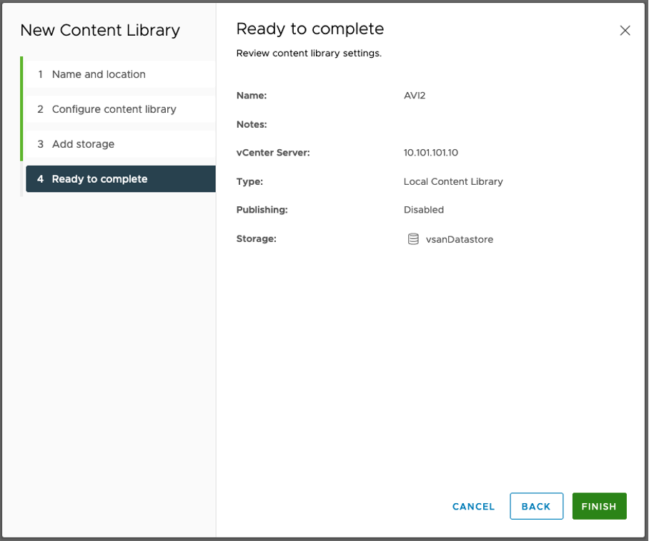 Content Library vCenter vSAN