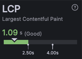 The metric for Largest Contentful Paint 