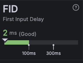 The metric for First Input Delay 